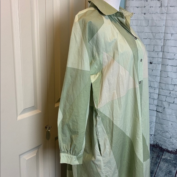 MARIMEKKO Aikansa Paaryna Finland Square Shirt Dress dusty green blocks Vintage - Picture 10 of 15